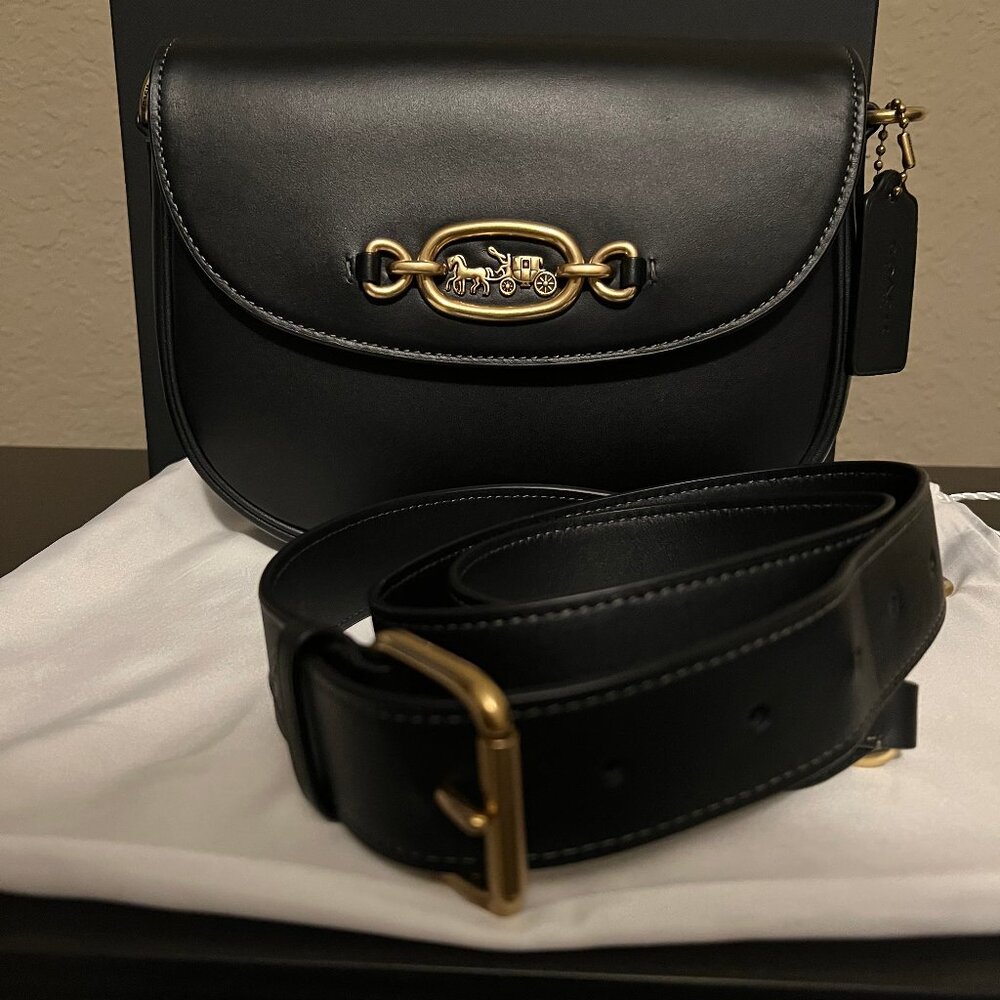 authentic COACH HARLEY CROSSBODY BAG BLK/GOLD HARDWARE